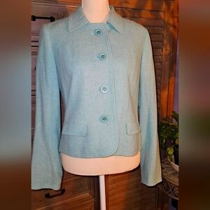 GAP Turquoise Blue Wool Blazer Sz Med Excellent Condition